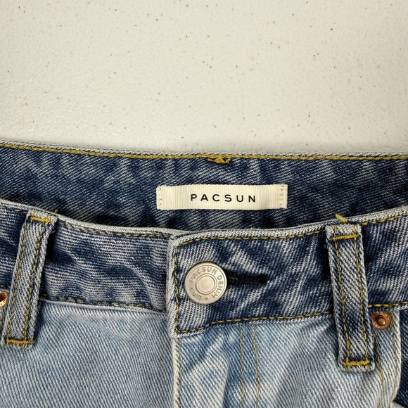 PacSun 90s Boyfriend Two Tone Colorblock High Rise Jeans Blue Size 28 EUC - Picture 5 of 12